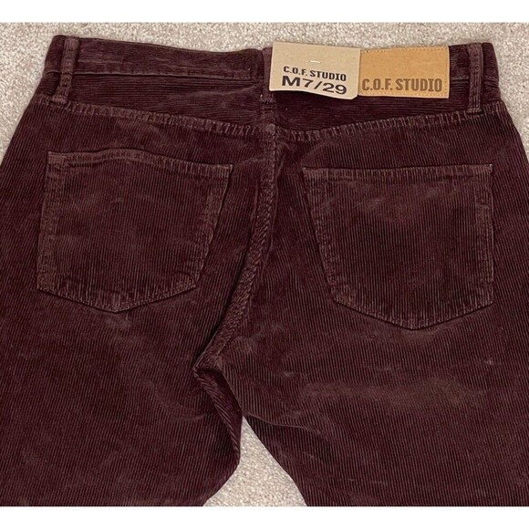 COF Studio M7/29 Men’s Brown Corduroy Jeans Pants‎ Tapered - Picture 4 of 9